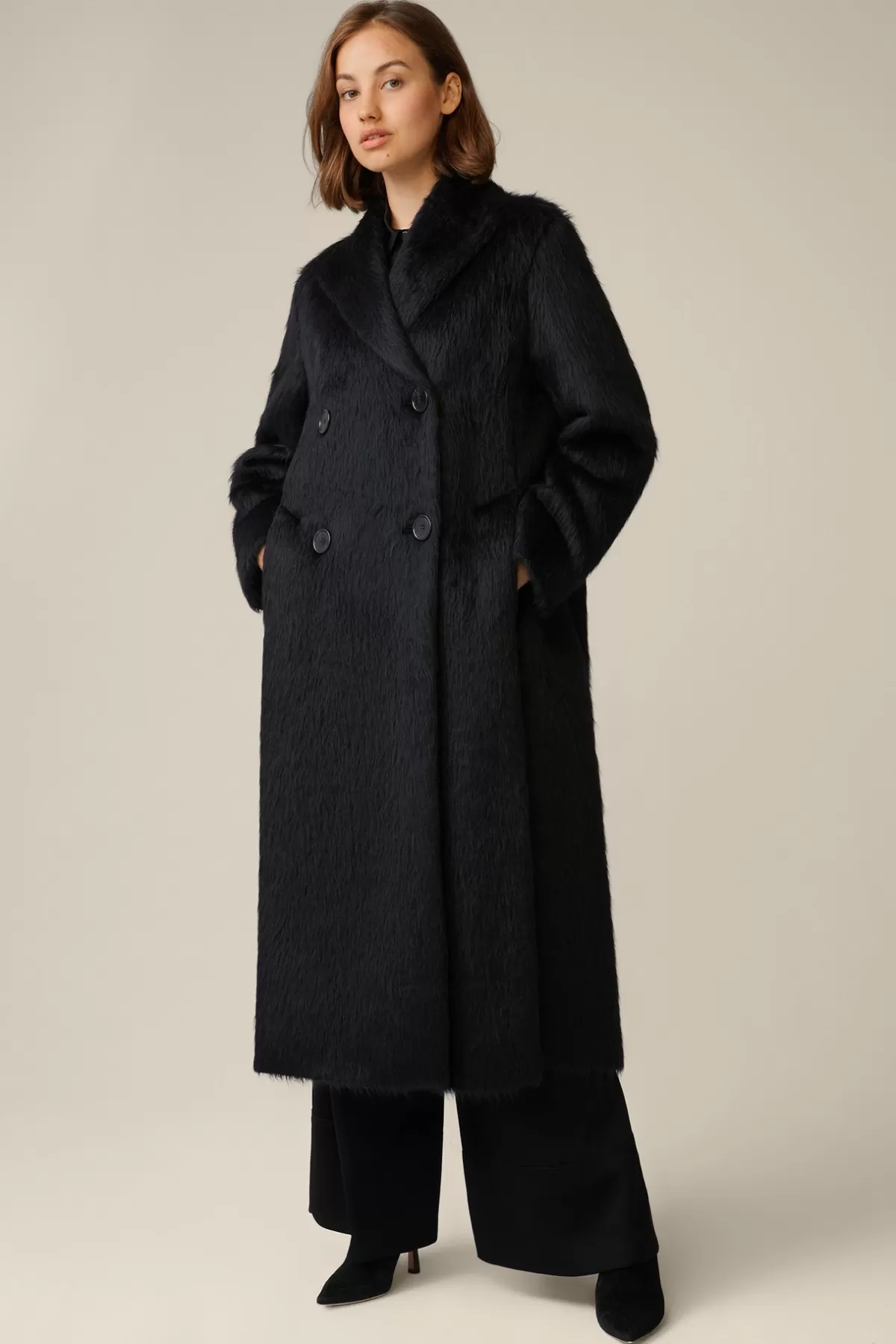 Sale Alpaka-Schurwoll-Doppelreiher-Mantel In Damen Jacken & Mäntel