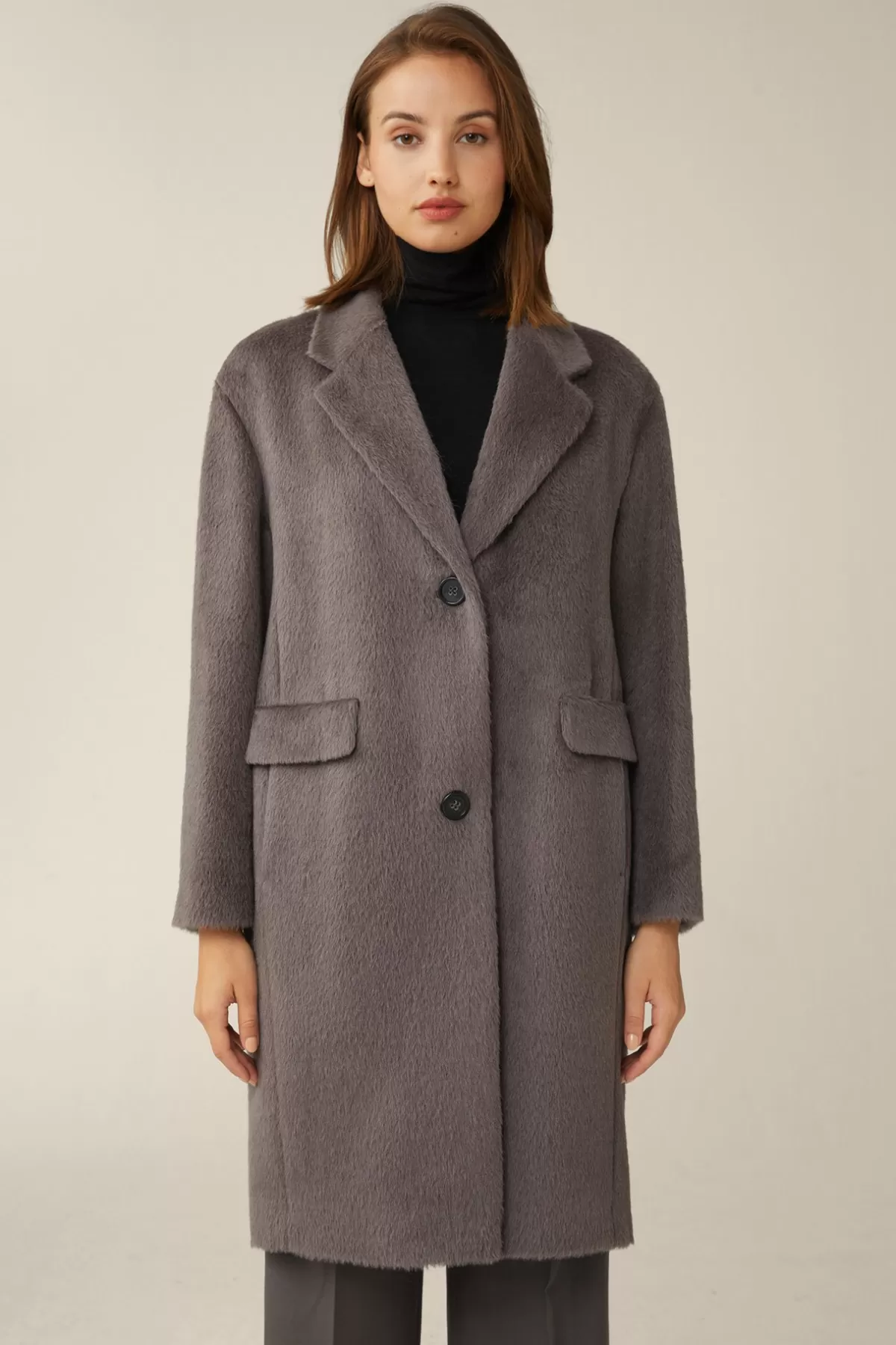 Flash Sale Alpaka-Schurwoll-Eggshape-Mantel In Damen Jacken & Mäntel