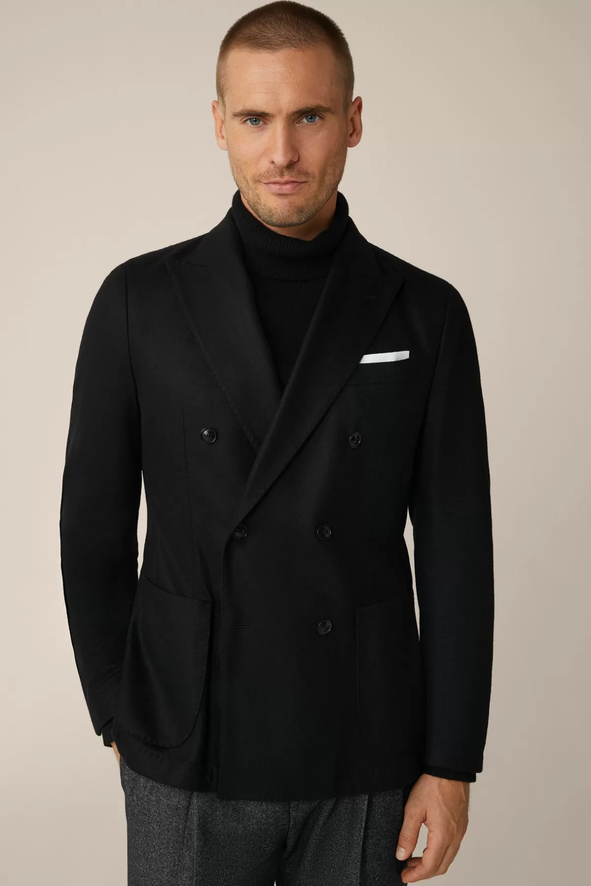 Store Baukasten-Doppelreiher-Sakko Satino In Herren 100% Cashmere