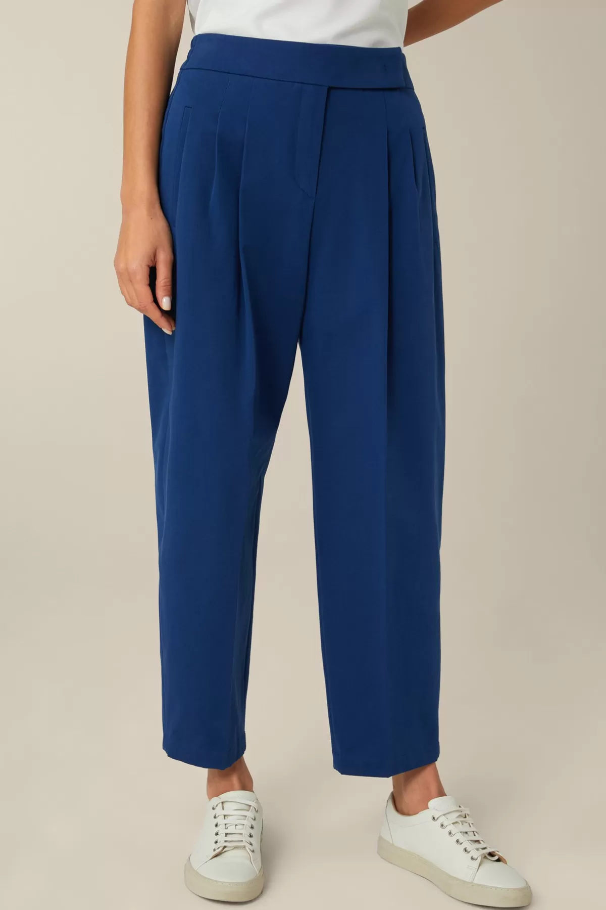 Online Baumwoll-Gabardine-Bundfalten-Hose In Damen Hosen & Jeans