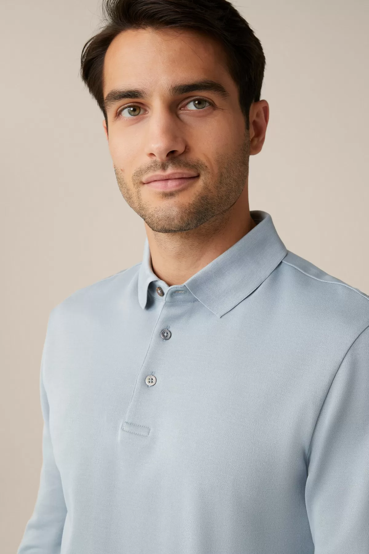 Store Baumwoll-Langarm-Poloshirt Frido In Herren T-Shirts & Sweats