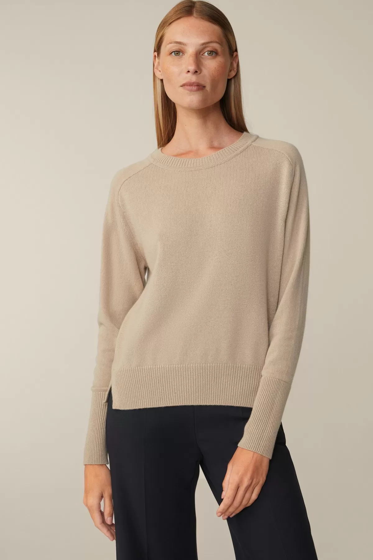 Outlet Cashmere-Rundhals-Pullover In Damen 100% Cashmere