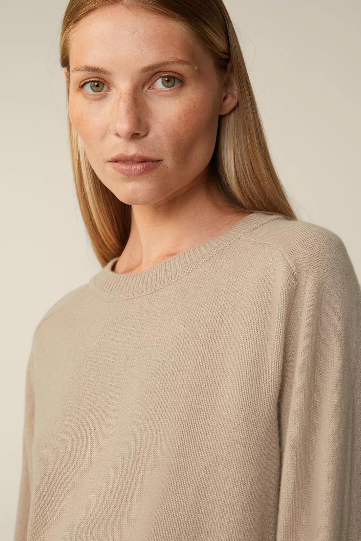 Outlet Cashmere-Rundhals-Pullover In Damen 100% Cashmere
