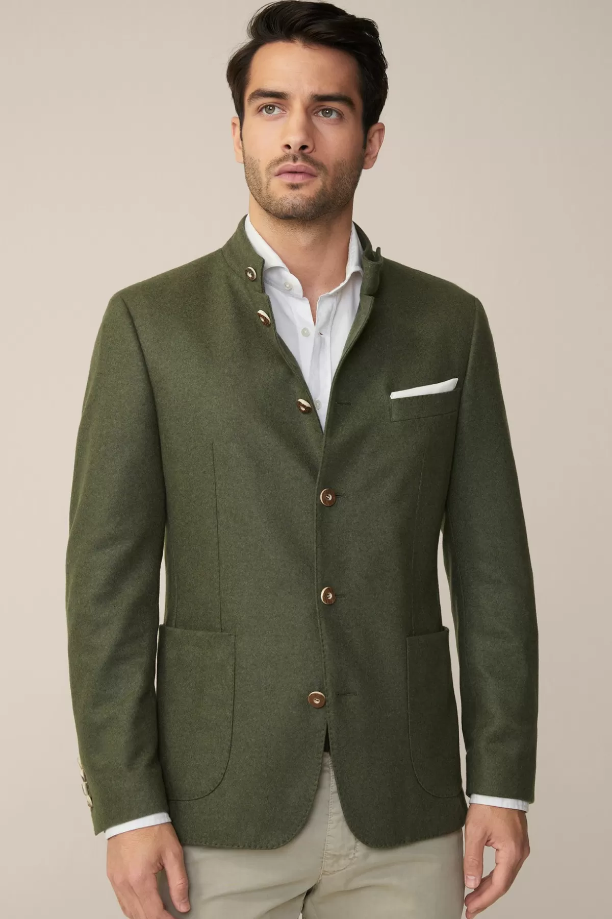 Flash Sale Cashmere-Trachten-Janker Sendling In Oliv Meliert Herren Trachten