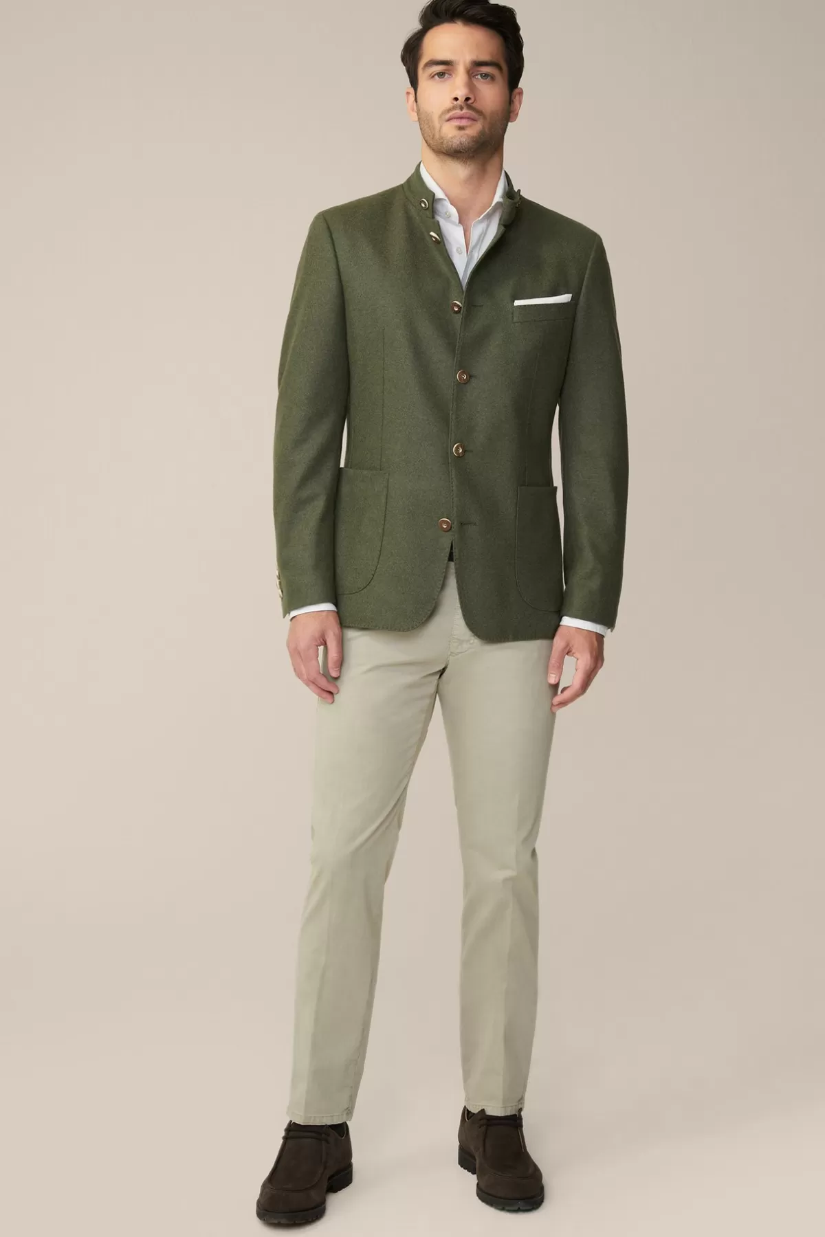 Flash Sale Cashmere-Trachten-Janker Sendling In Oliv Meliert Herren Trachten