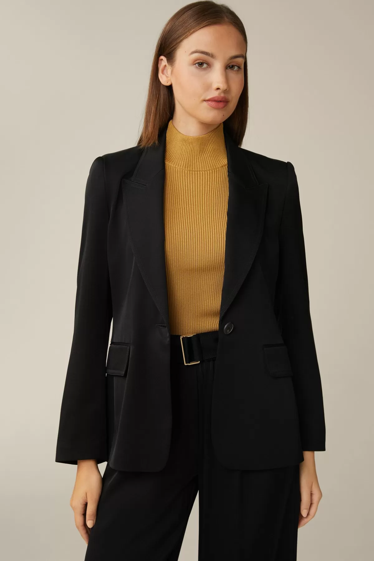 Store Crepe-Blazer Mit Breitem Revers In Damen Blazer