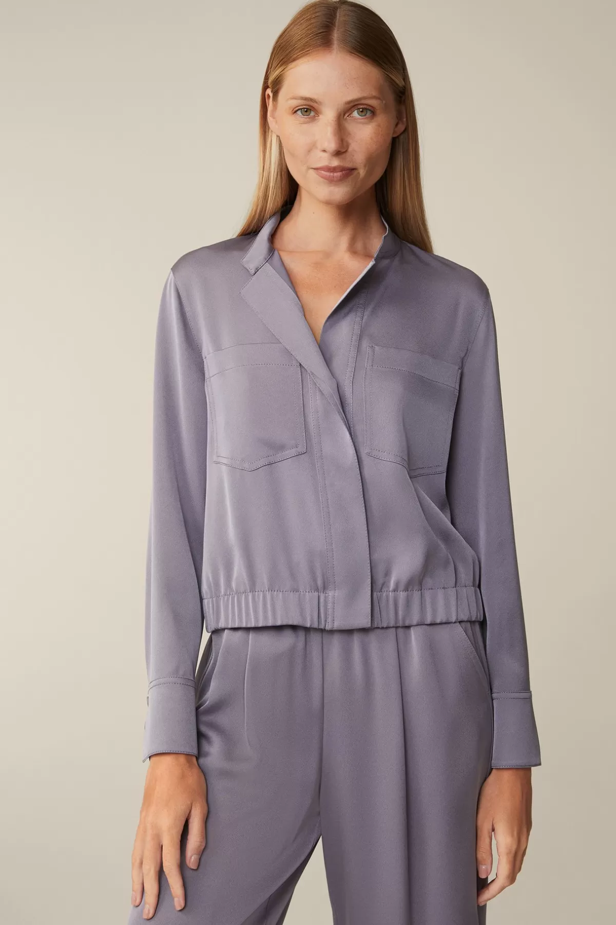 New Crepe-Blouson In Damen Blusen & Tops