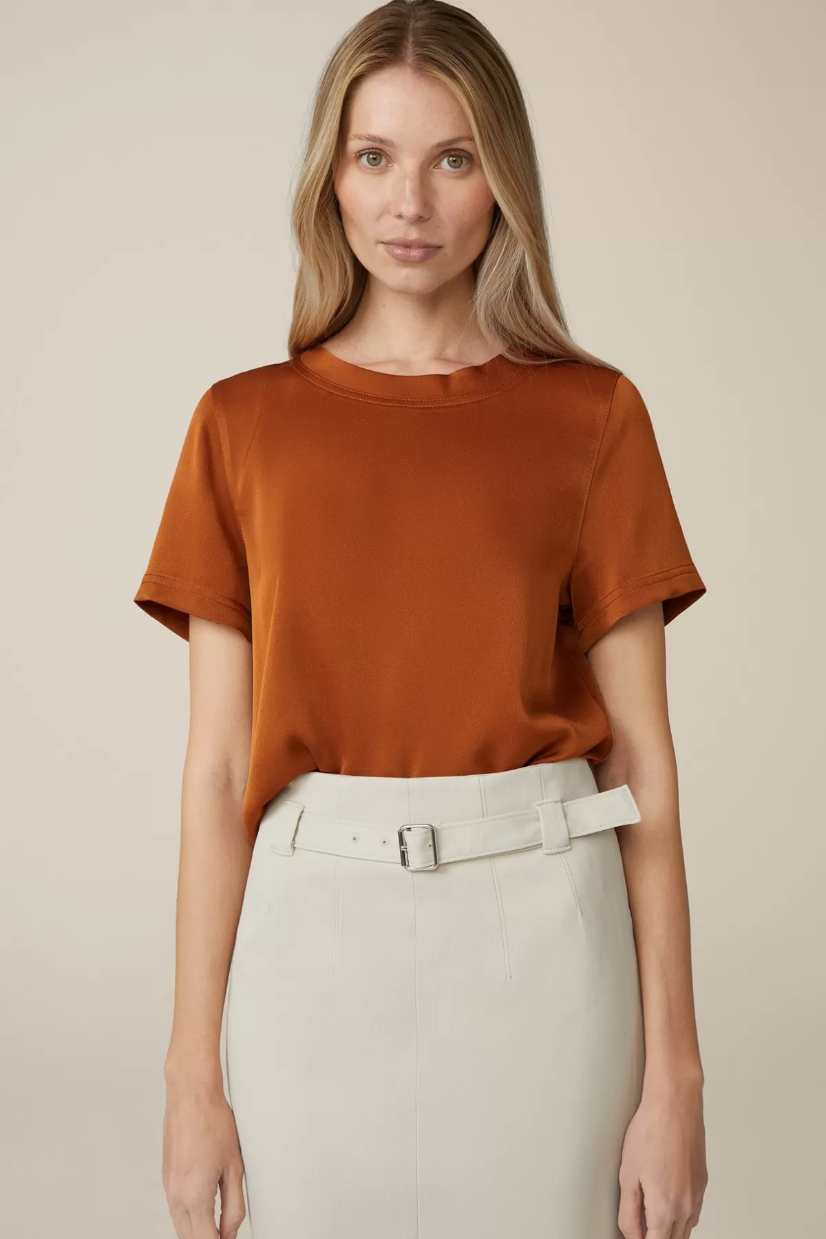 New Crepe-Blusen-Shirt In Damen Blusen & Tops