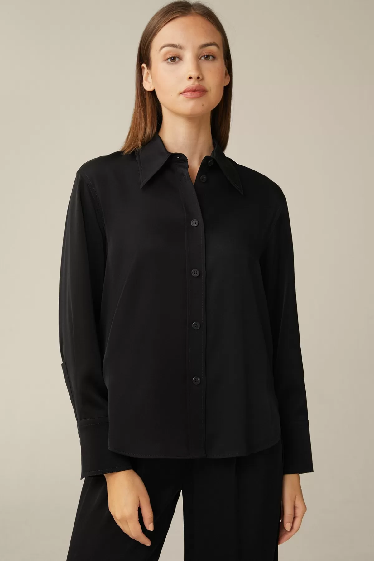 Online Crepe-Hemdbluse In Damen Blusen & Tops