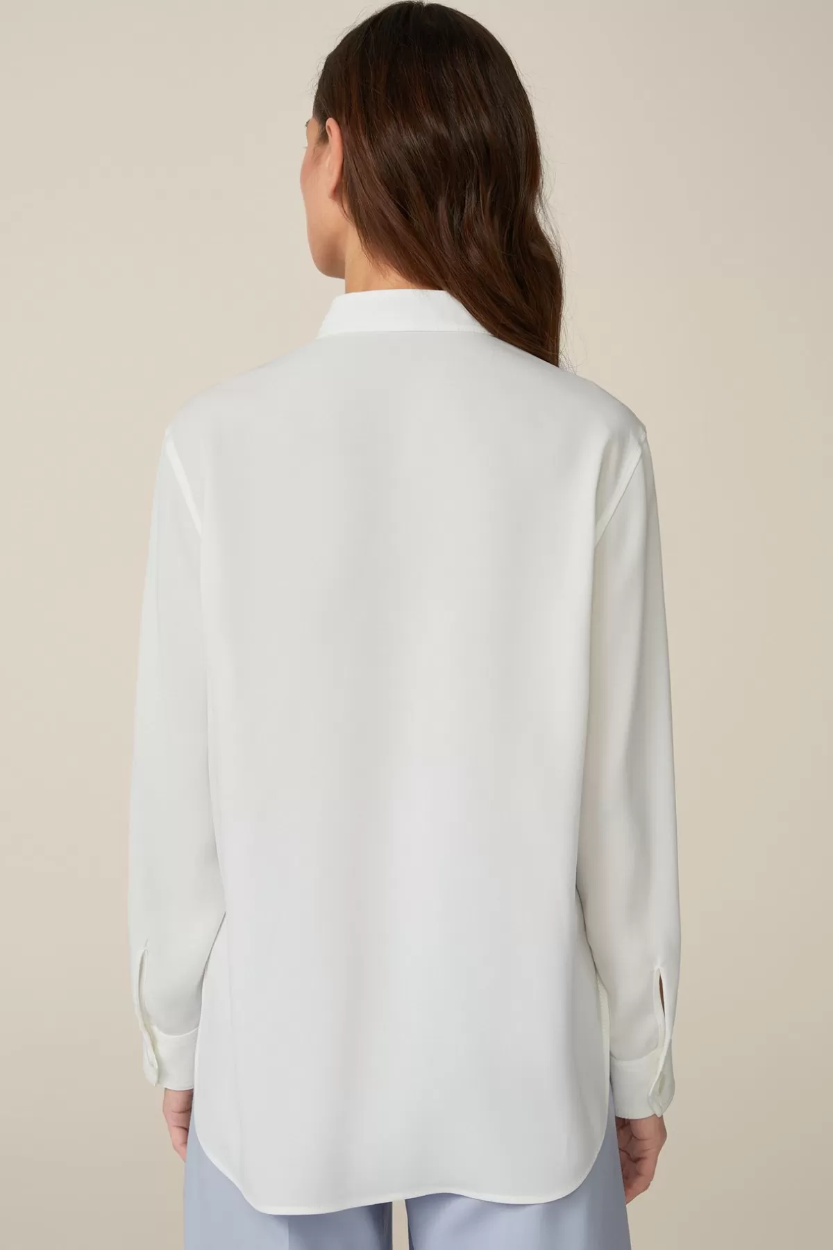 Cheap Crepe-Hemdbluse Mit Stehkragen In Damen Blusen & Tops