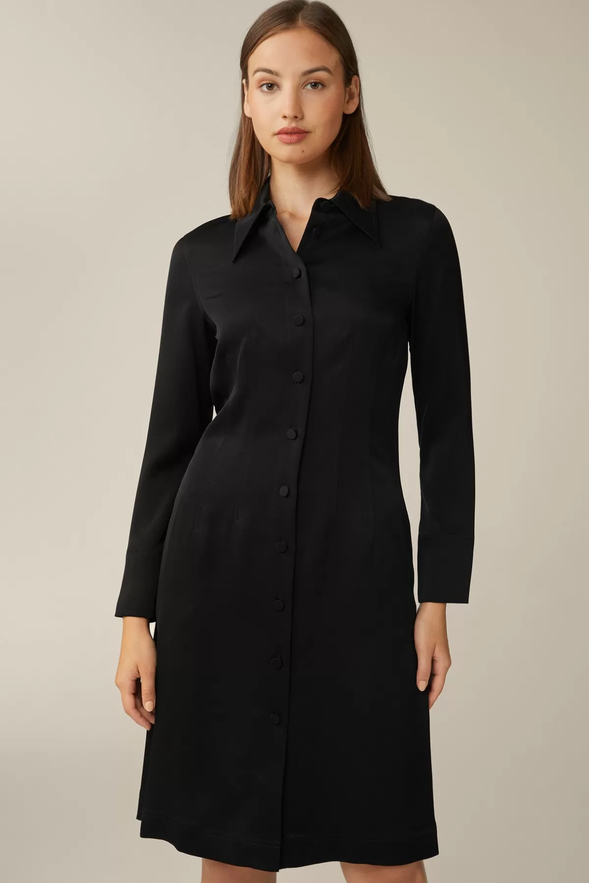 New Crepe-Hemdblusen-Kleid In Damen Kleider & Overalls