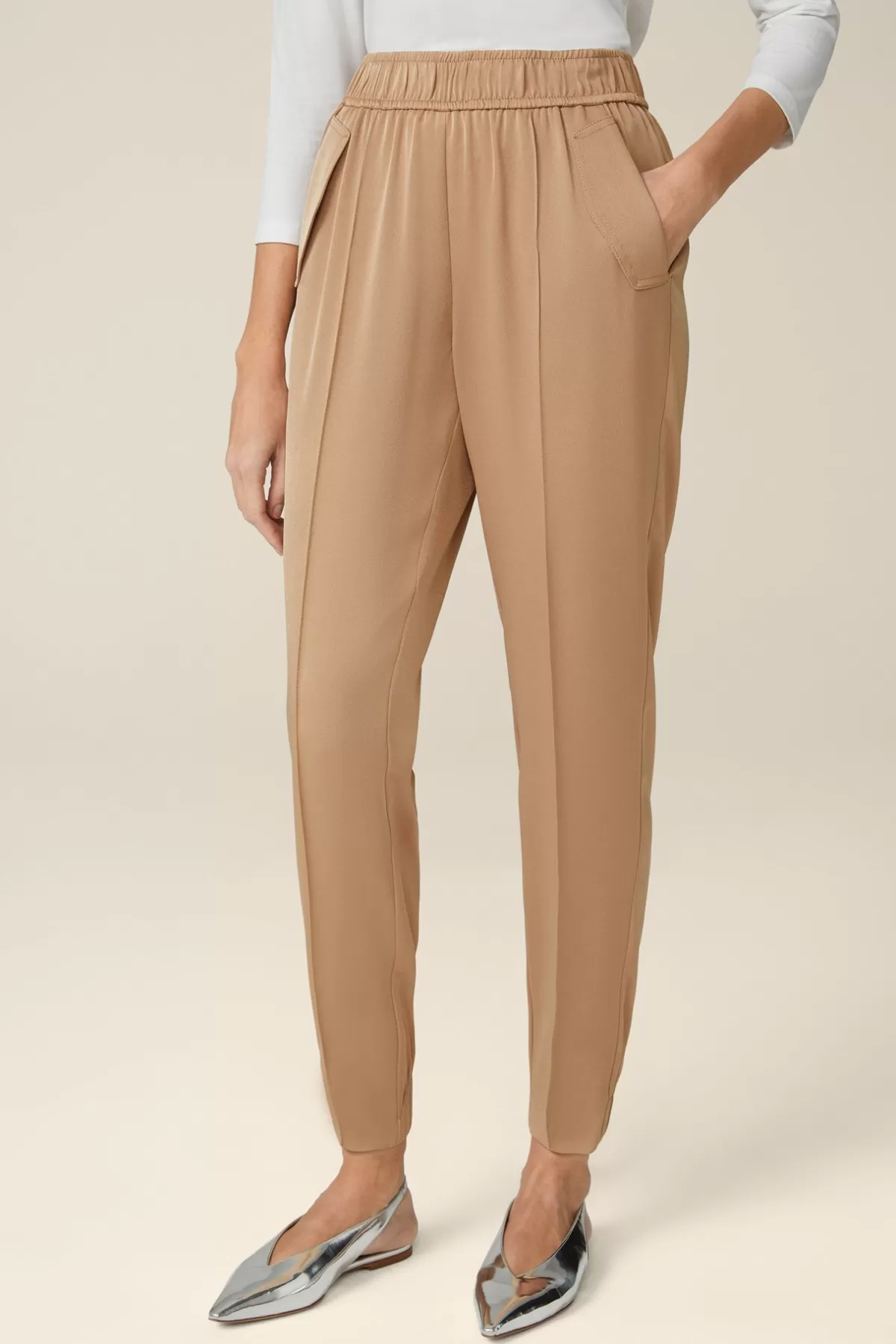 Outlet Crepe-Hose Im Jogger-Stil In Damen Hosen & Jeans