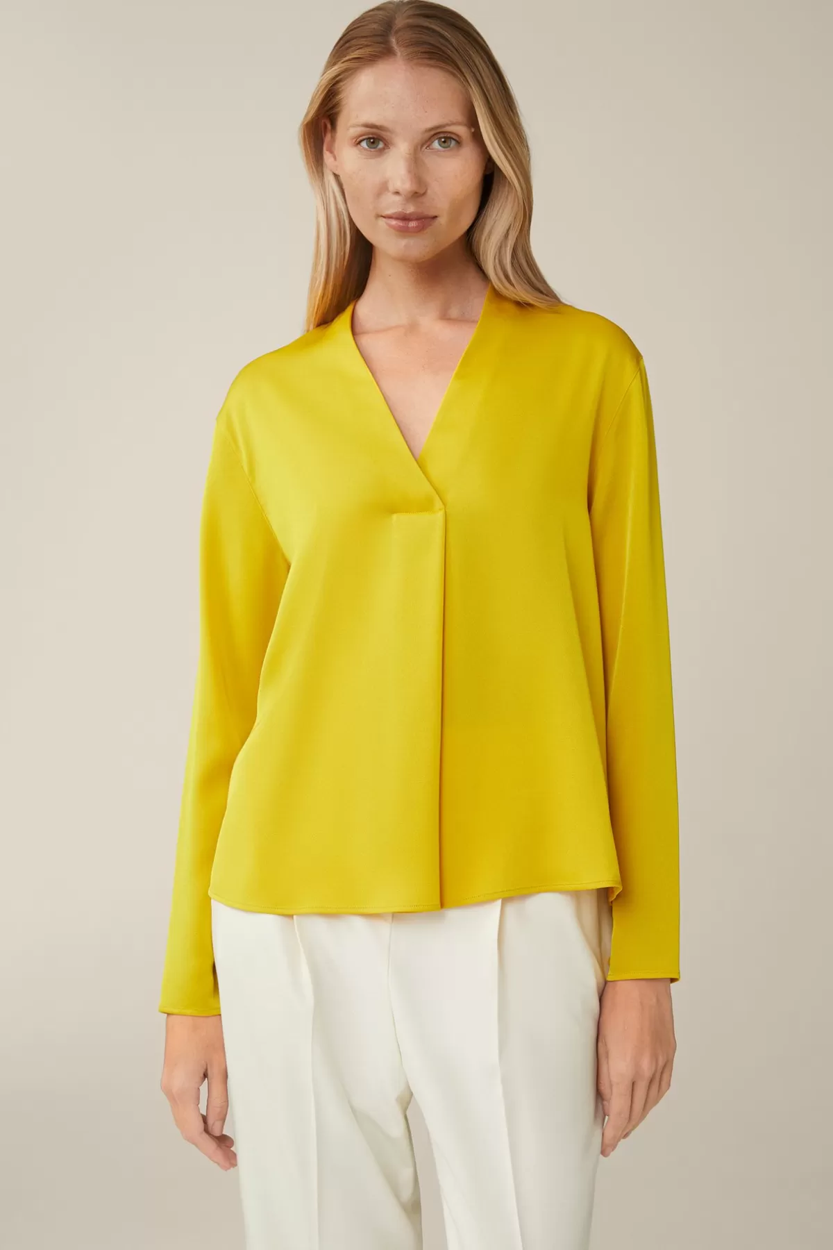 Store Crepe-Langarm-Bluse In Damen Blusen & Tops