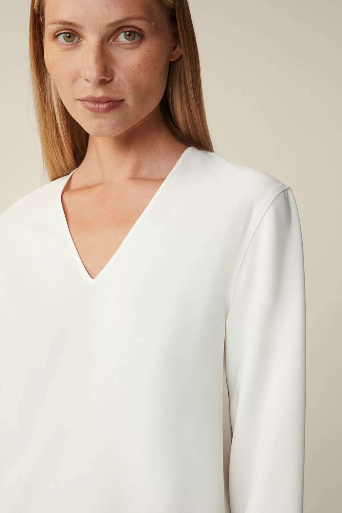 Store Crepe-Langarm-Bluse In Damen Blusen & Tops