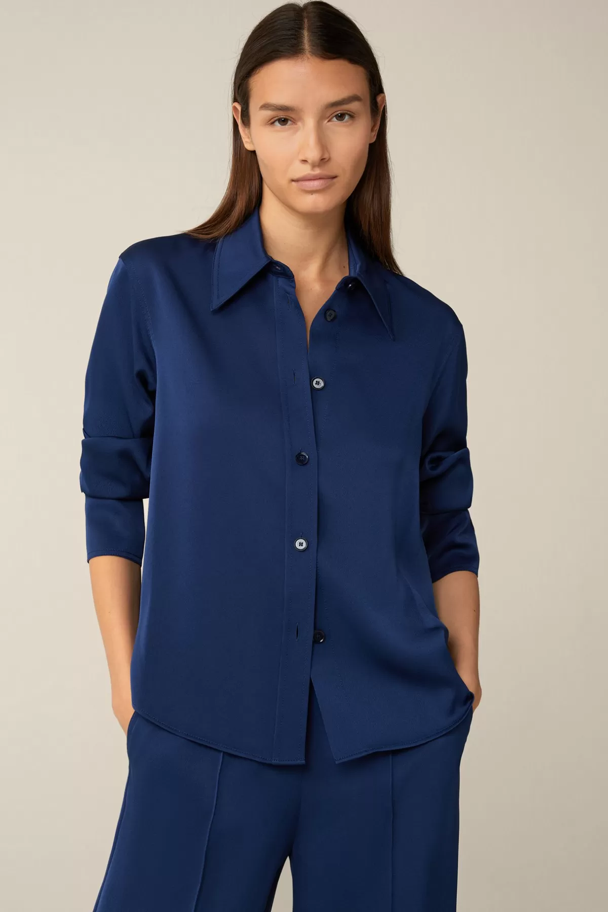 Cheap Crepe-Langarm-Hemd-Bluse In Damen Blusen & Tops