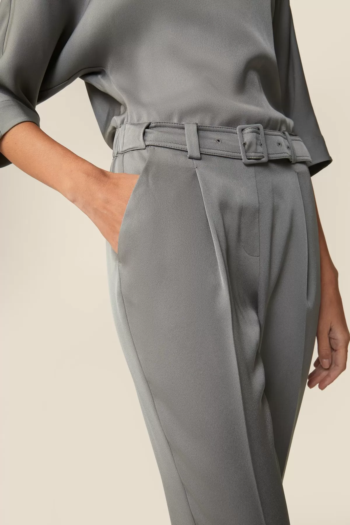 Cheap Crepe-Overall Mit Bundfalte In Damen Kleider & Overalls