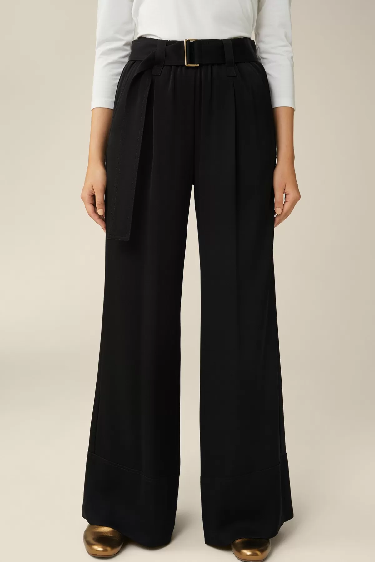 Outlet Crepe-Palazzo-Hose In Damen Hosen & Jeans