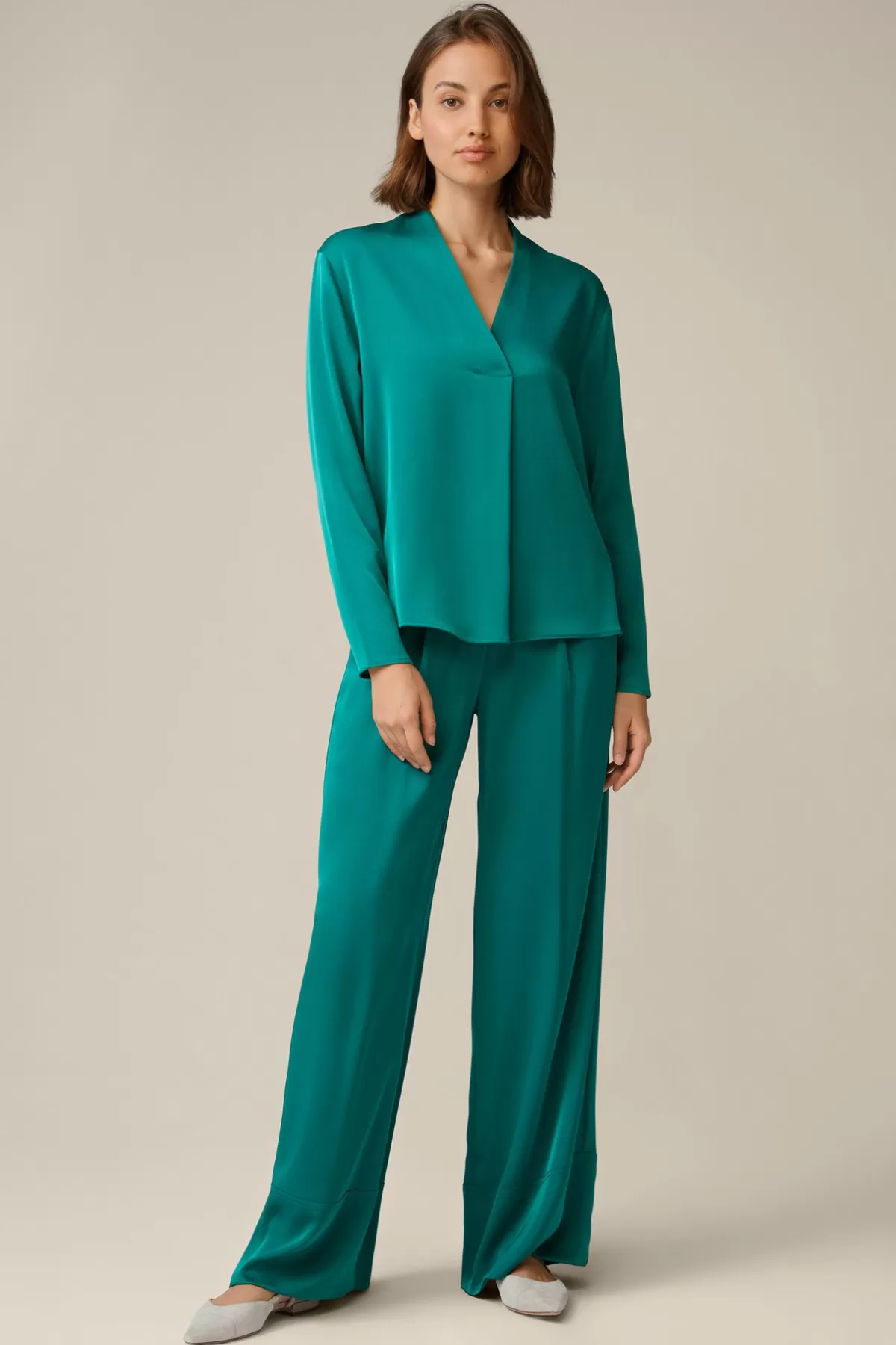 Fashion Crepe-Palazzo-Hose In Damen Hosen & Jeans