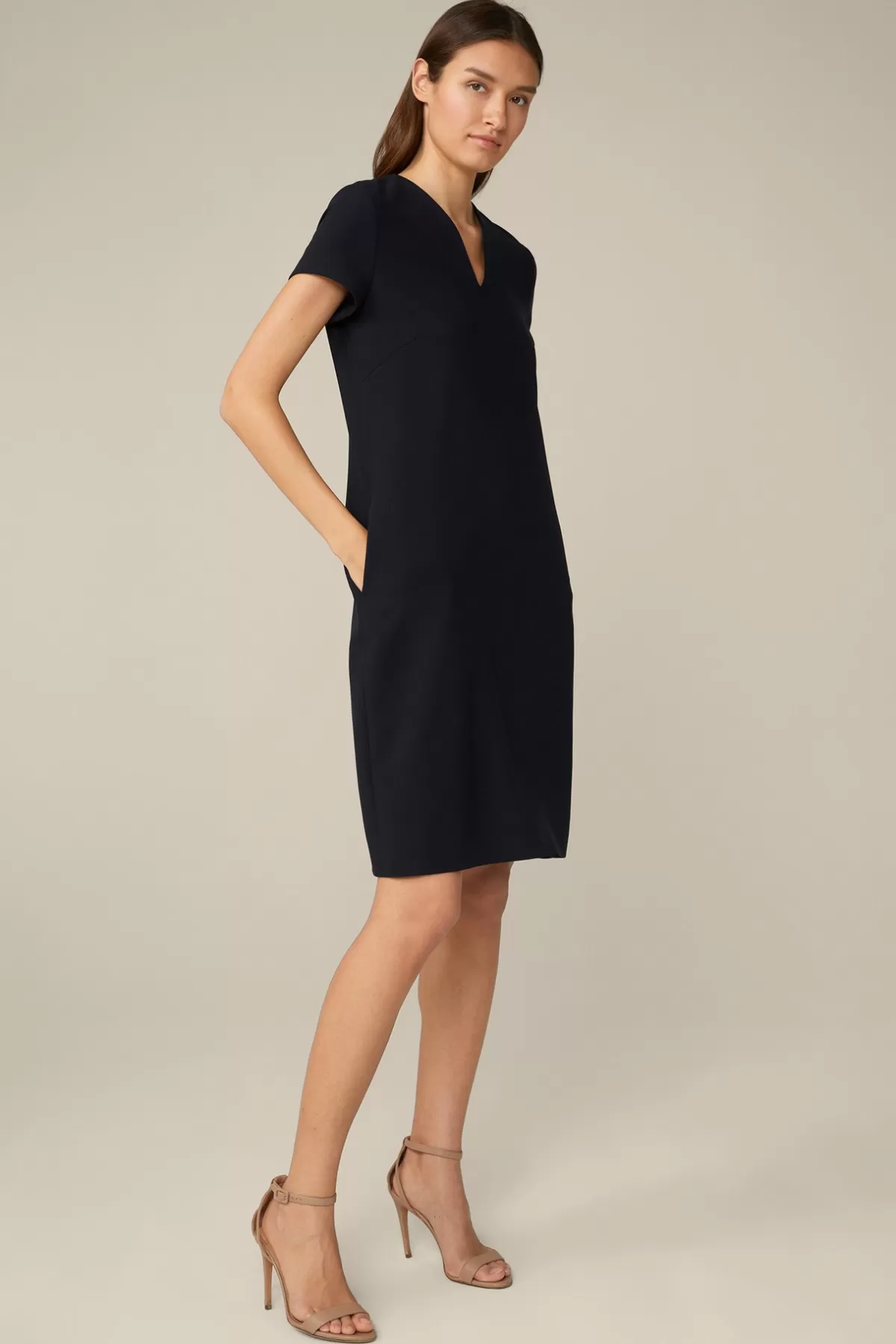 Clearance Crepe-Shift-Kurzarm-Kleid In Damen Kleider & Overalls