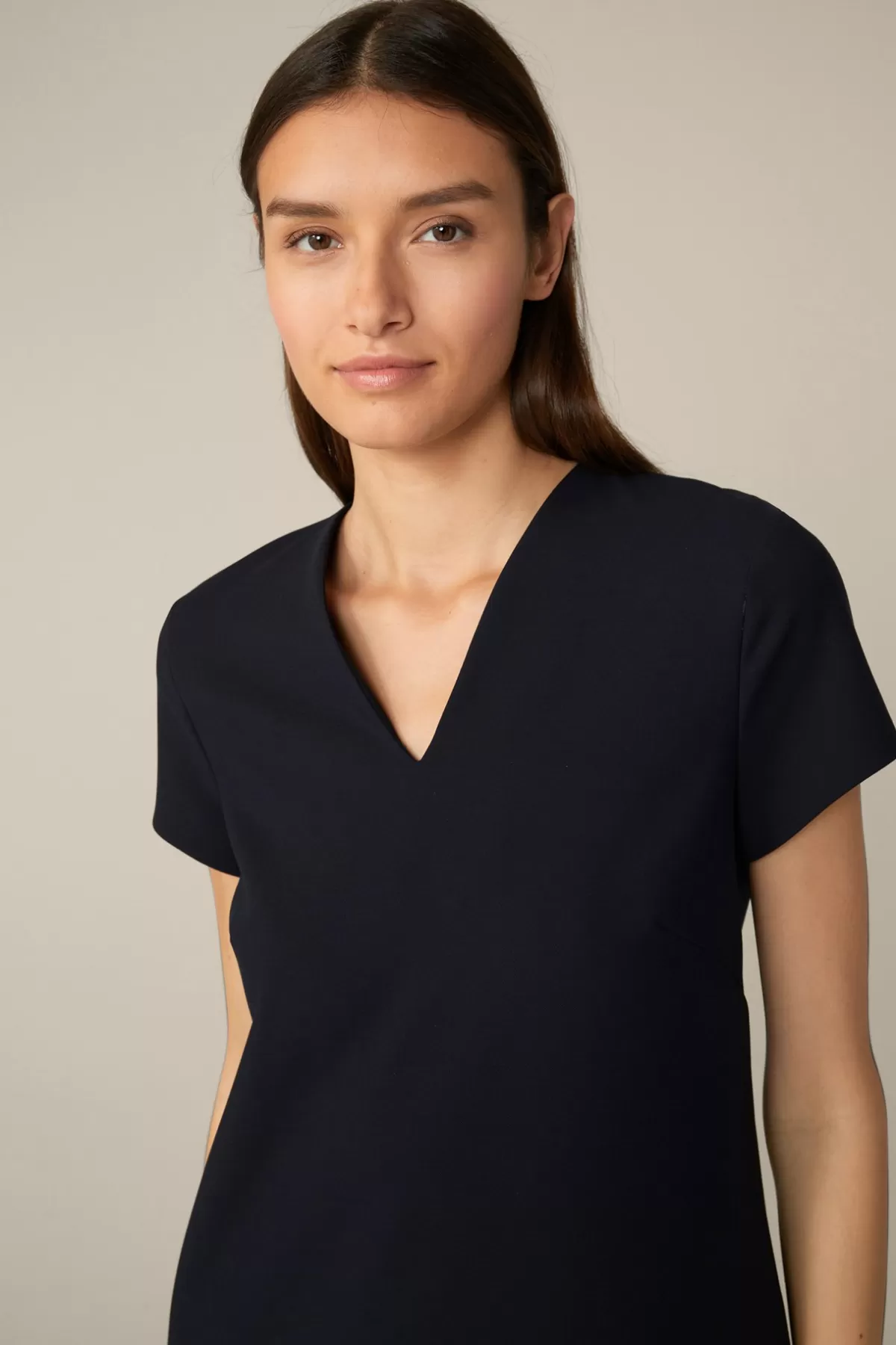 Clearance Crepe-Shift-Kurzarm-Kleid In Damen Kleider & Overalls