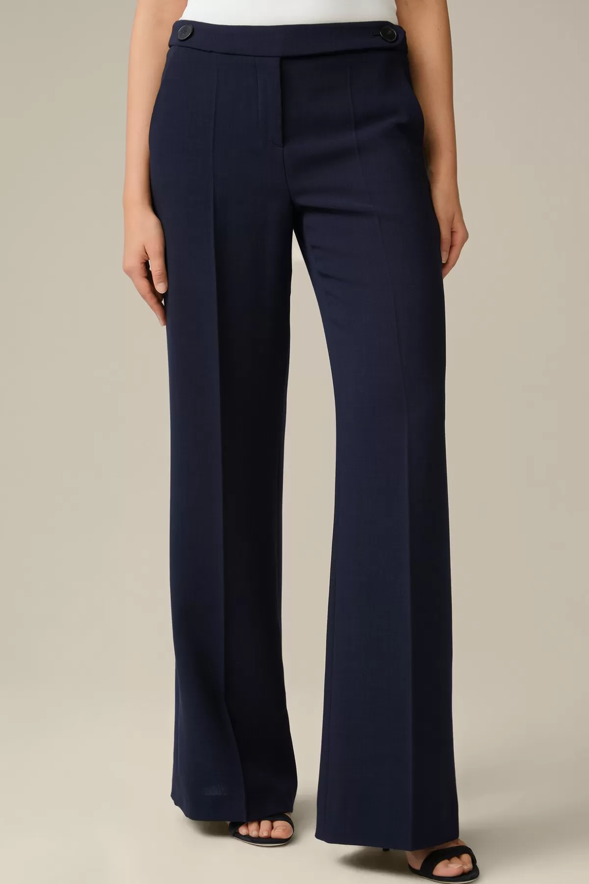 Online Double-Wollcrepe-Palazzo-Hose In Damen Hosen & Jeans