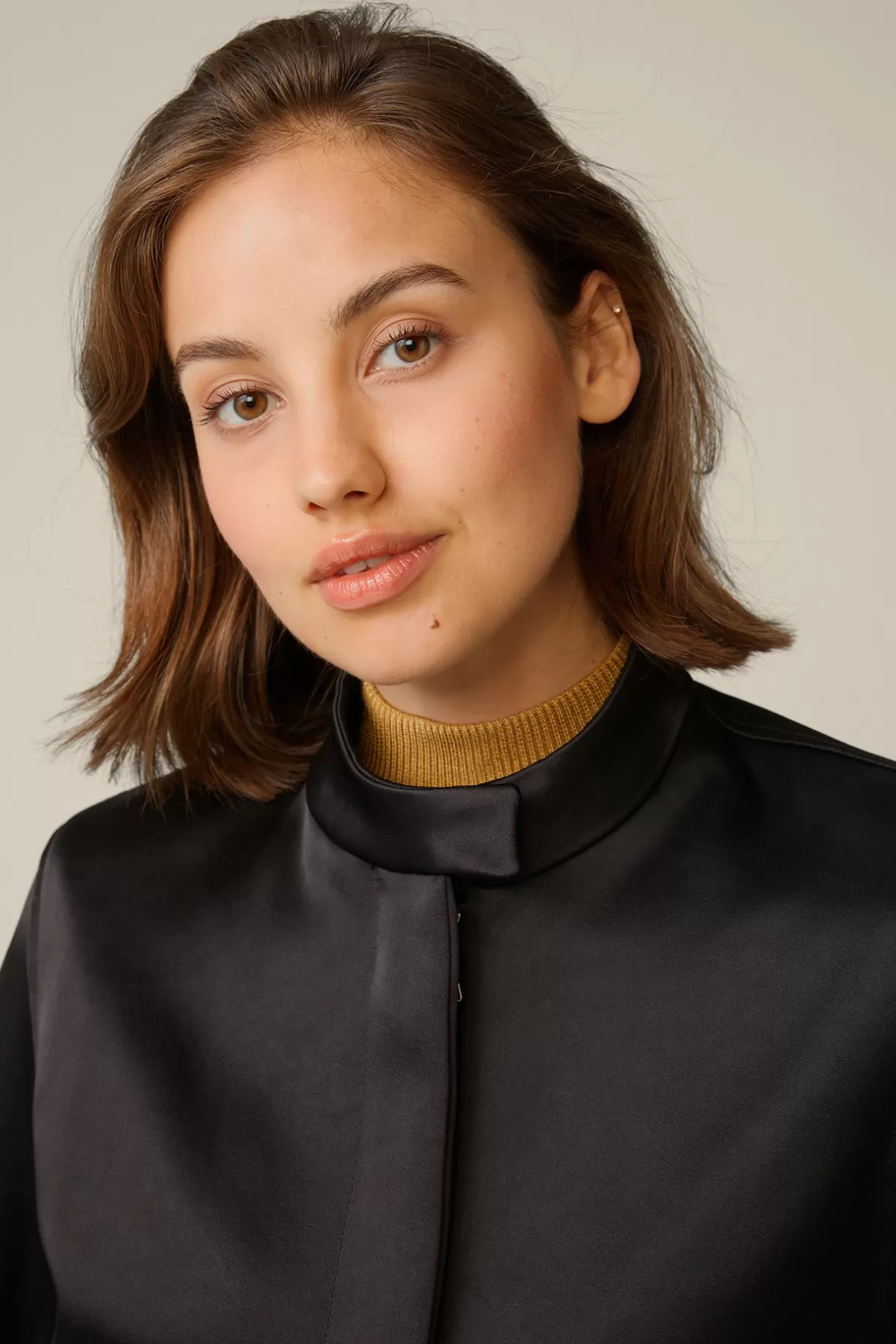 Fashion Duchesse-Satin-Blouson In Damen Jacken & Mäntel