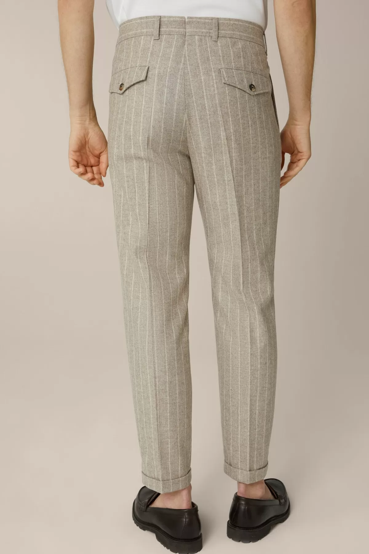 Store Flanell-Baukasten-Hose Serpo Mit Kreidestreifen In Herren Hosen & Jeans