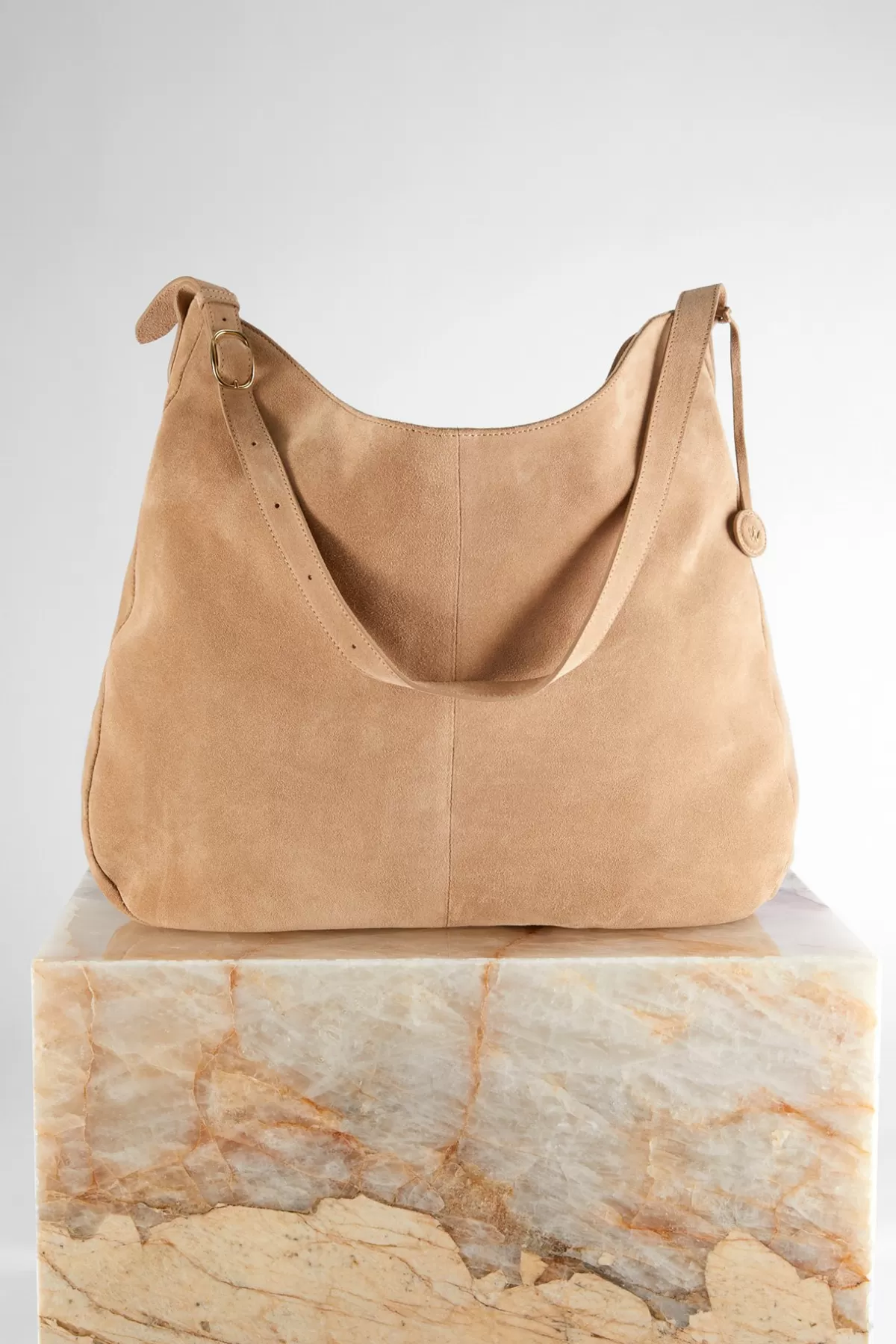 Outlet Hobo-Bag Aus Veloursleder In Damen Taschen