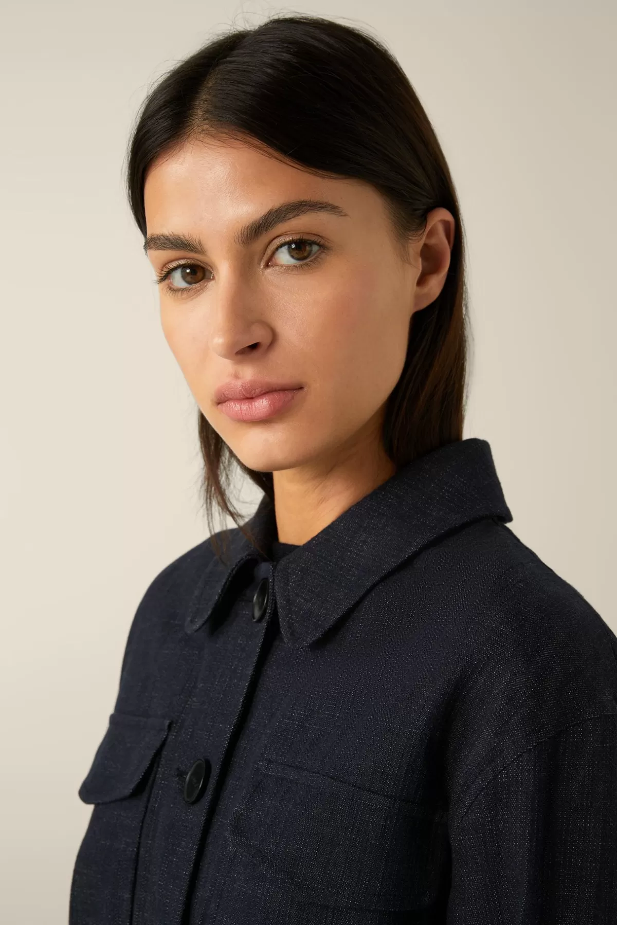 Best Jeans-Blazer-Jacke In Dark Denim Blue Damen Jacken & Mäntel