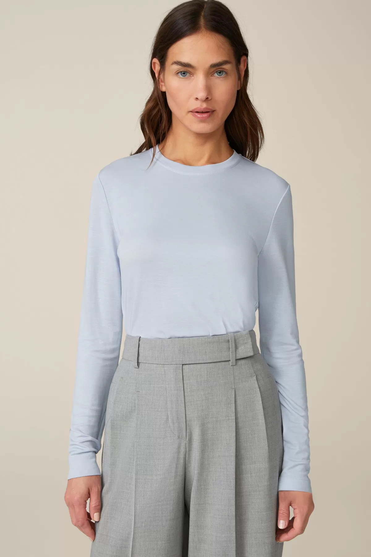 Best Sale Jersey-Langarm-Shirt Aus Tencel In Damen T-Shirts & Sweats