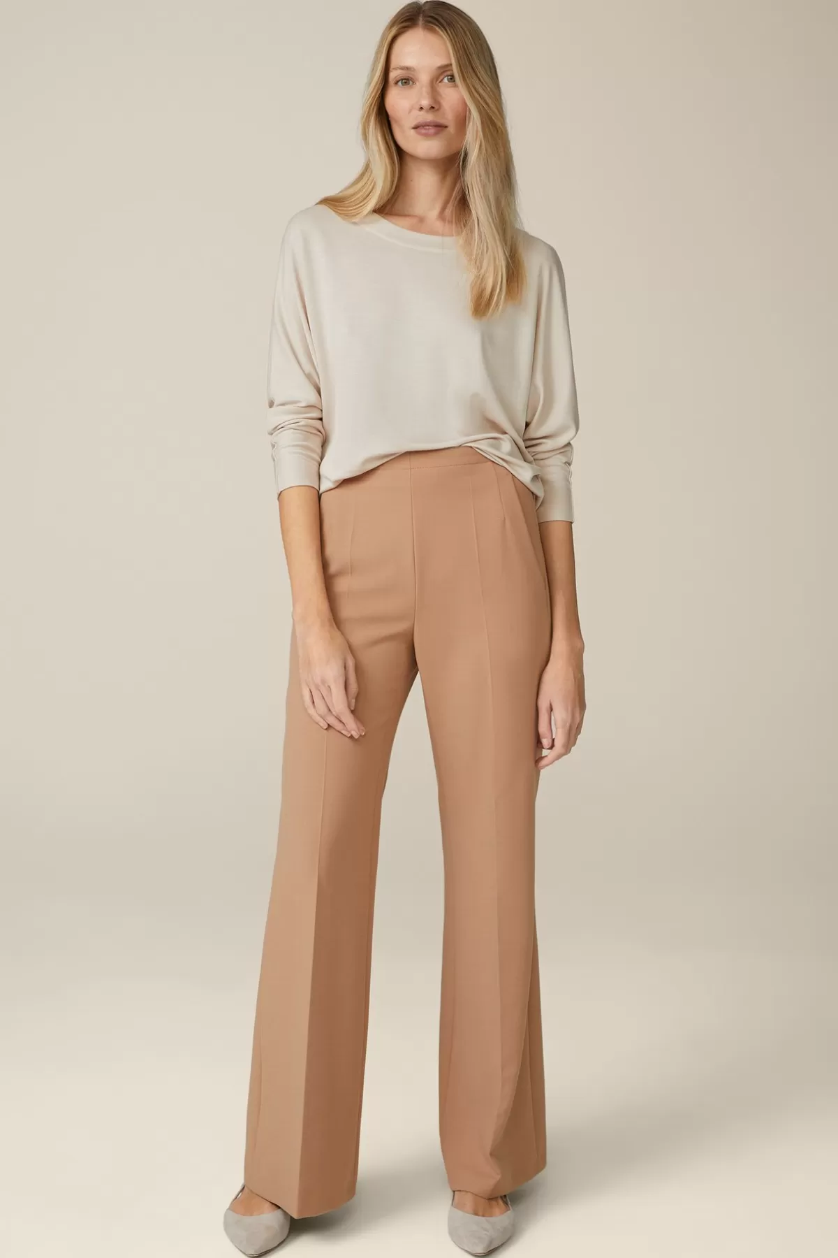Clearance Jersey-Langarm-Shirt Aus Tencel In Hell Damen T-Shirts & Sweats