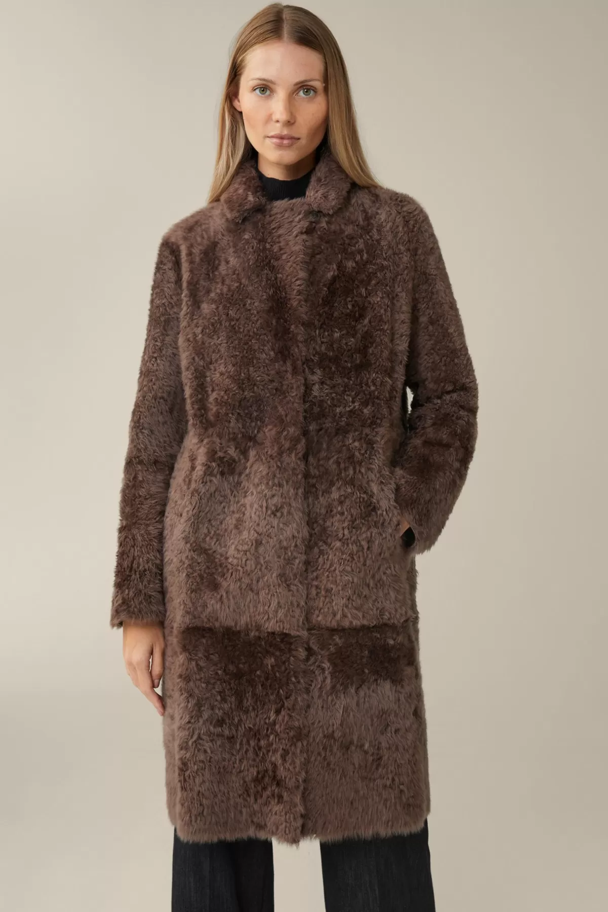Cheap Lammfell-Wende-Mantel In Damen Leder