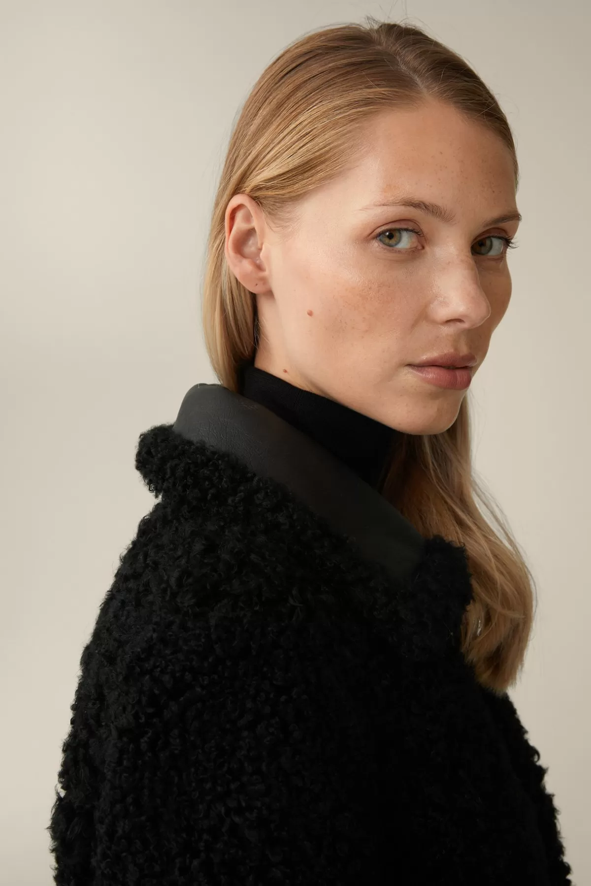 Discount Lammfell-Wende-Mantel In Damen Leder