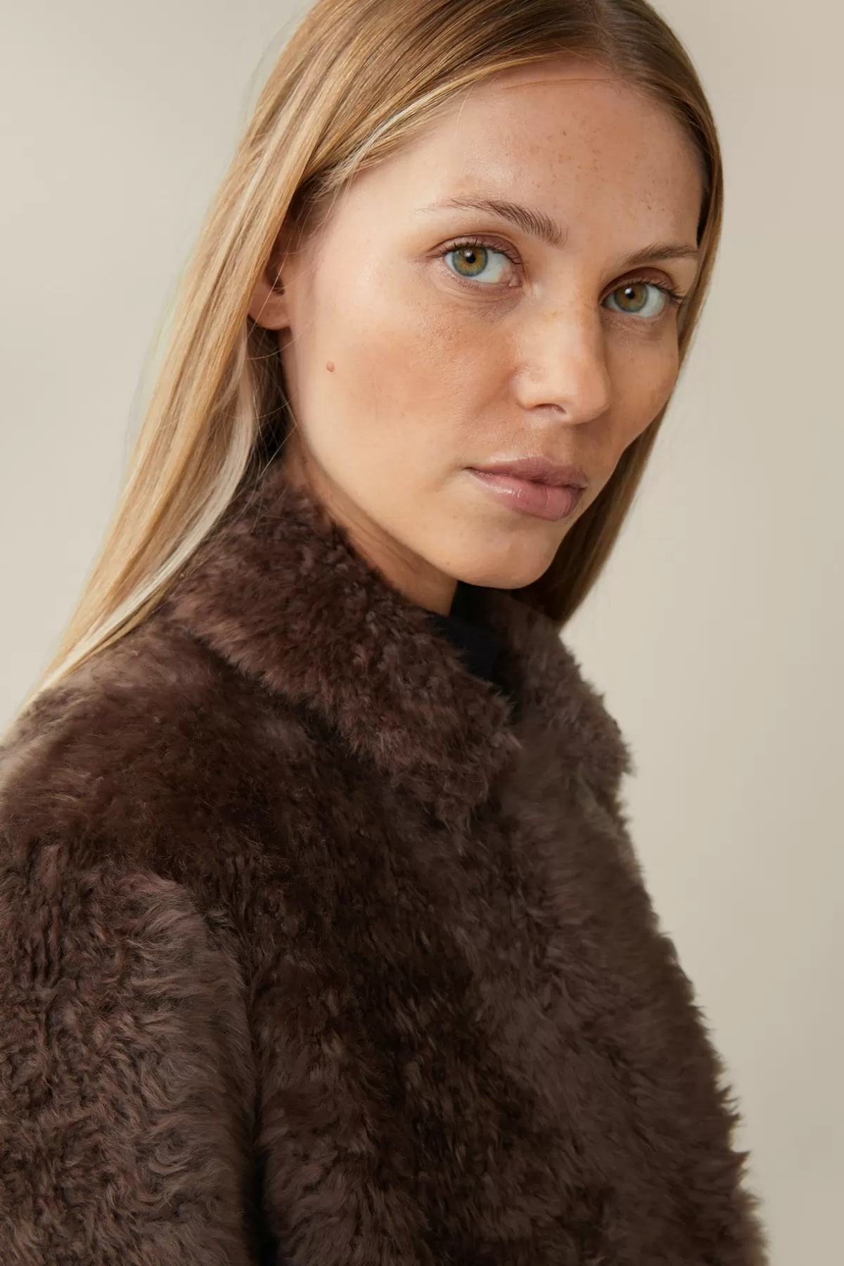 Cheap Lammfell-Wende-Mantel In Damen Leder