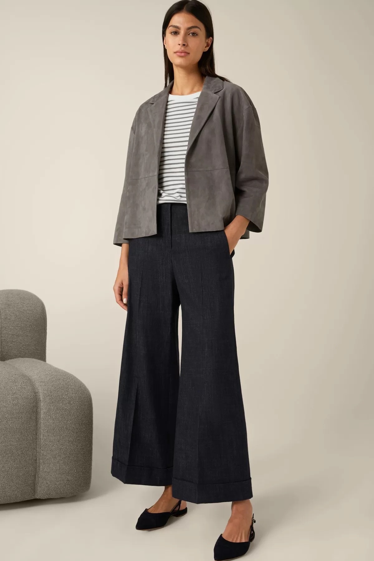 Fashion Lammvelours-Lederjacke In Damen Leder