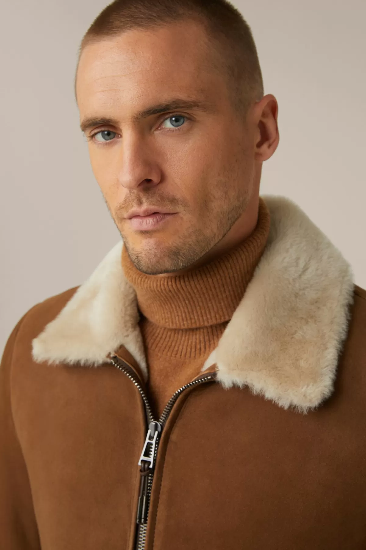 Clearance Lamm-Velours-Lederjacke Rapallo Mit Hemdkragen In Herren Jacken & Mäntel