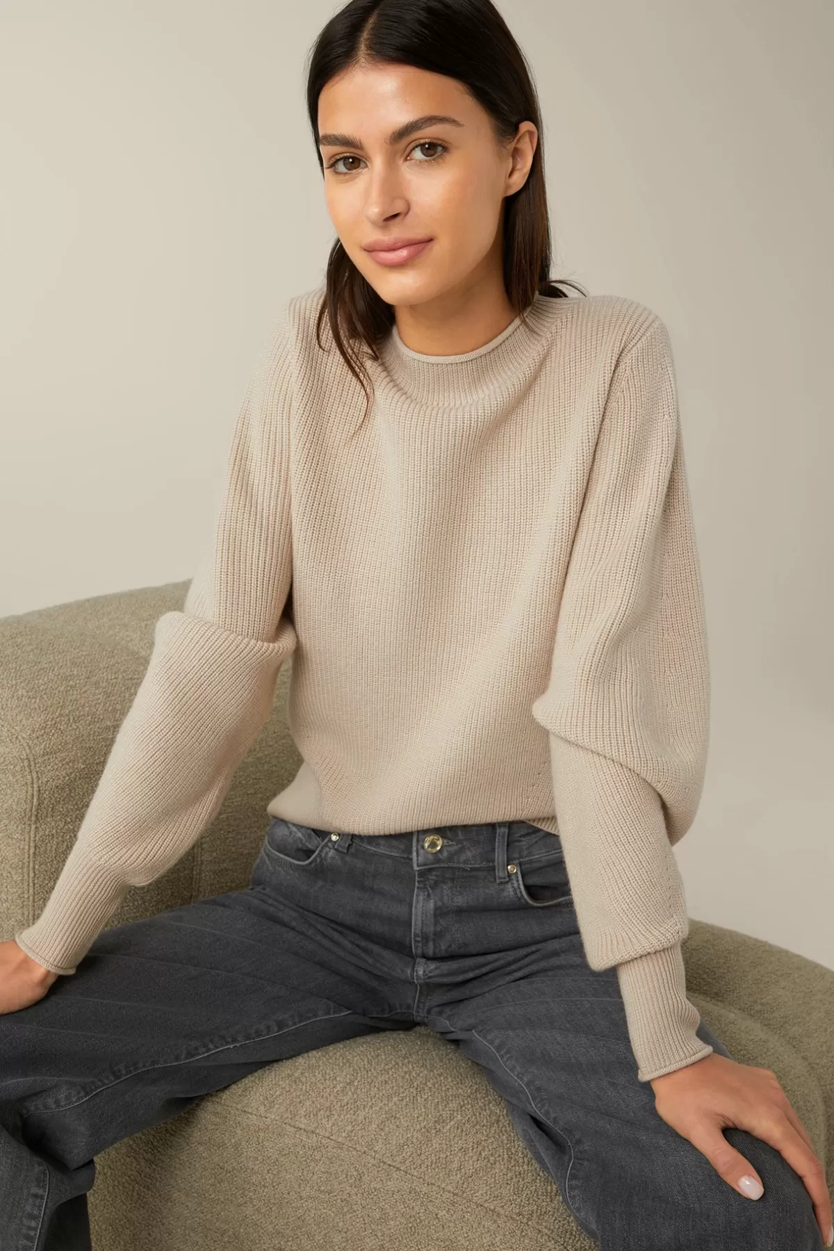 Online Merino-Strick-Pullover Mit Stehkragen In Damen 100% Merino