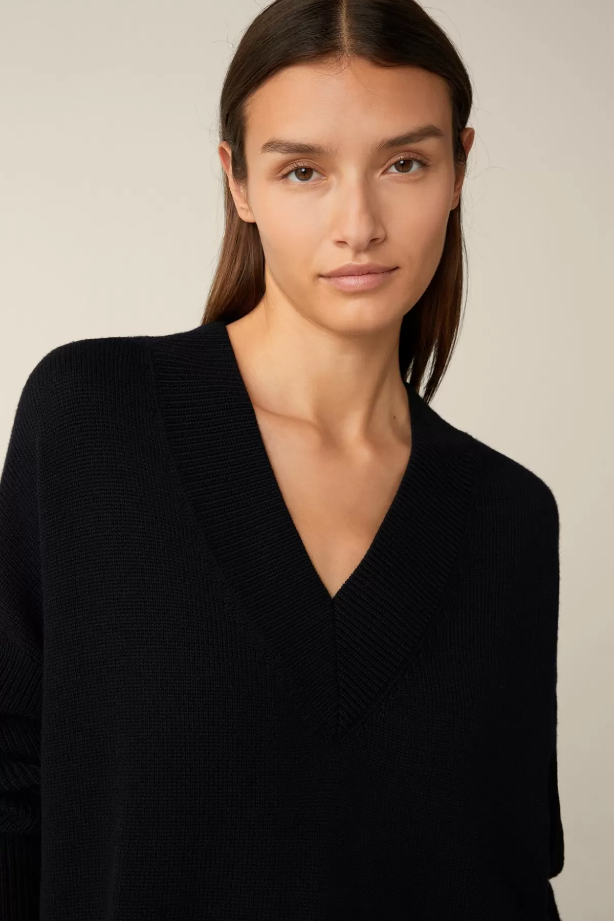 Outlet Merino-Strick-Pullover Mit V-Ausschnitt In Damen 100% Merino