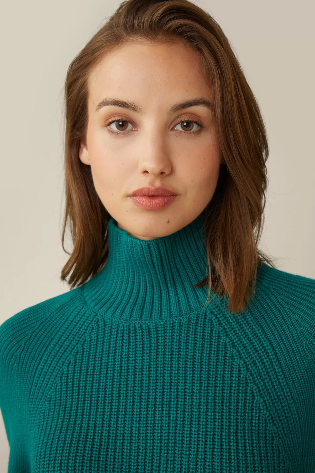 Store Merino-Strick-Rollkragen-Pullover In Damen 100% Merino