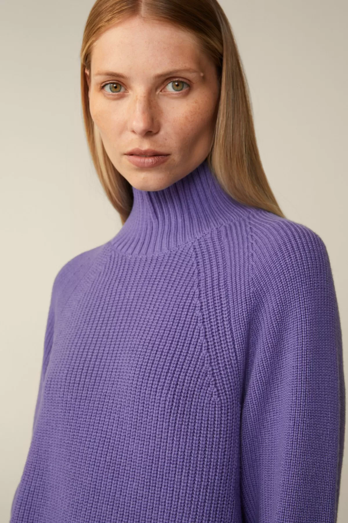 Store Merino-Strick-Rollkragen-Pullover In Damen 100% Merino