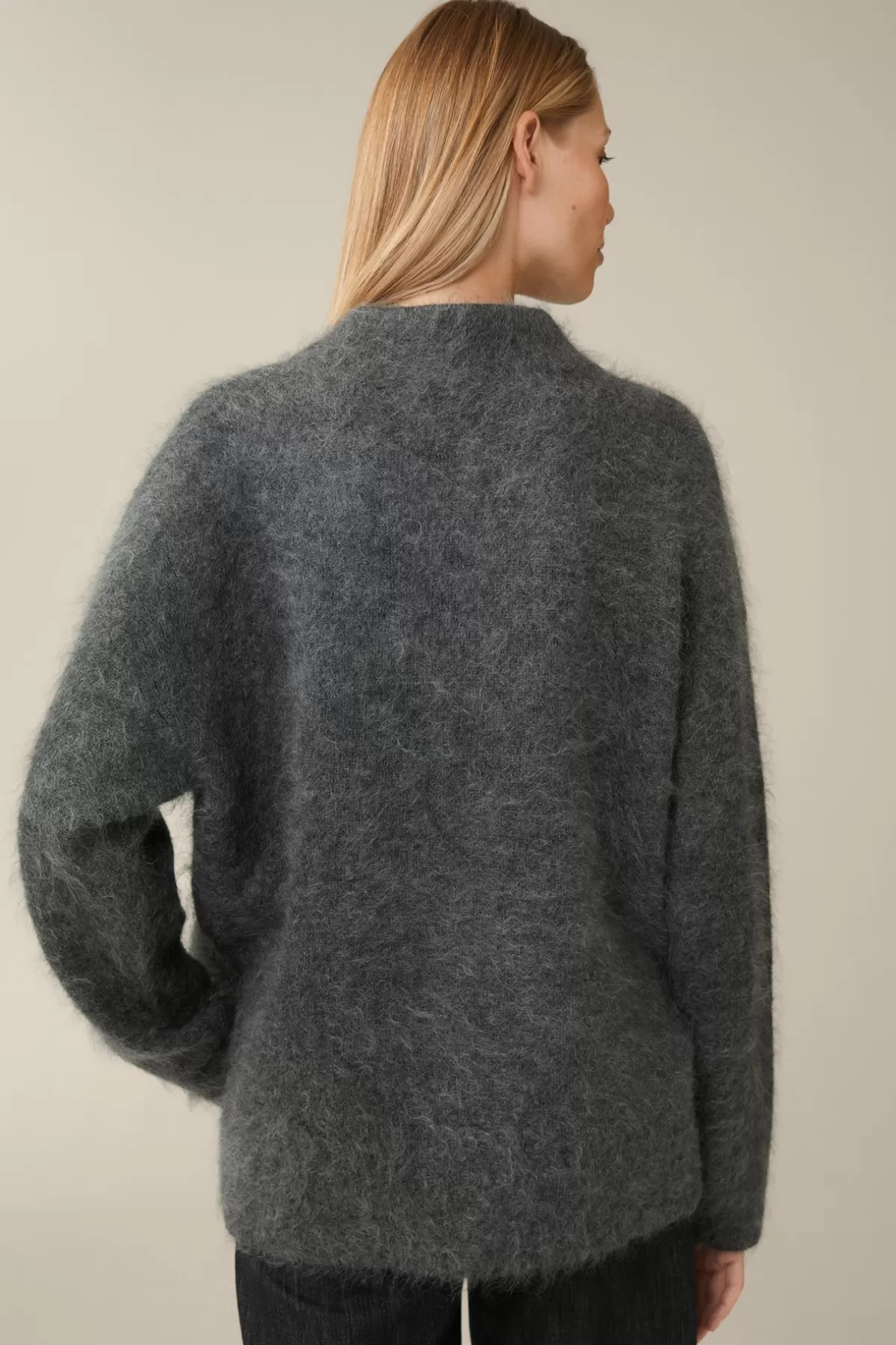 Hot Mohair-Wollmix-Stehkragen-Pullover In Damen Strick