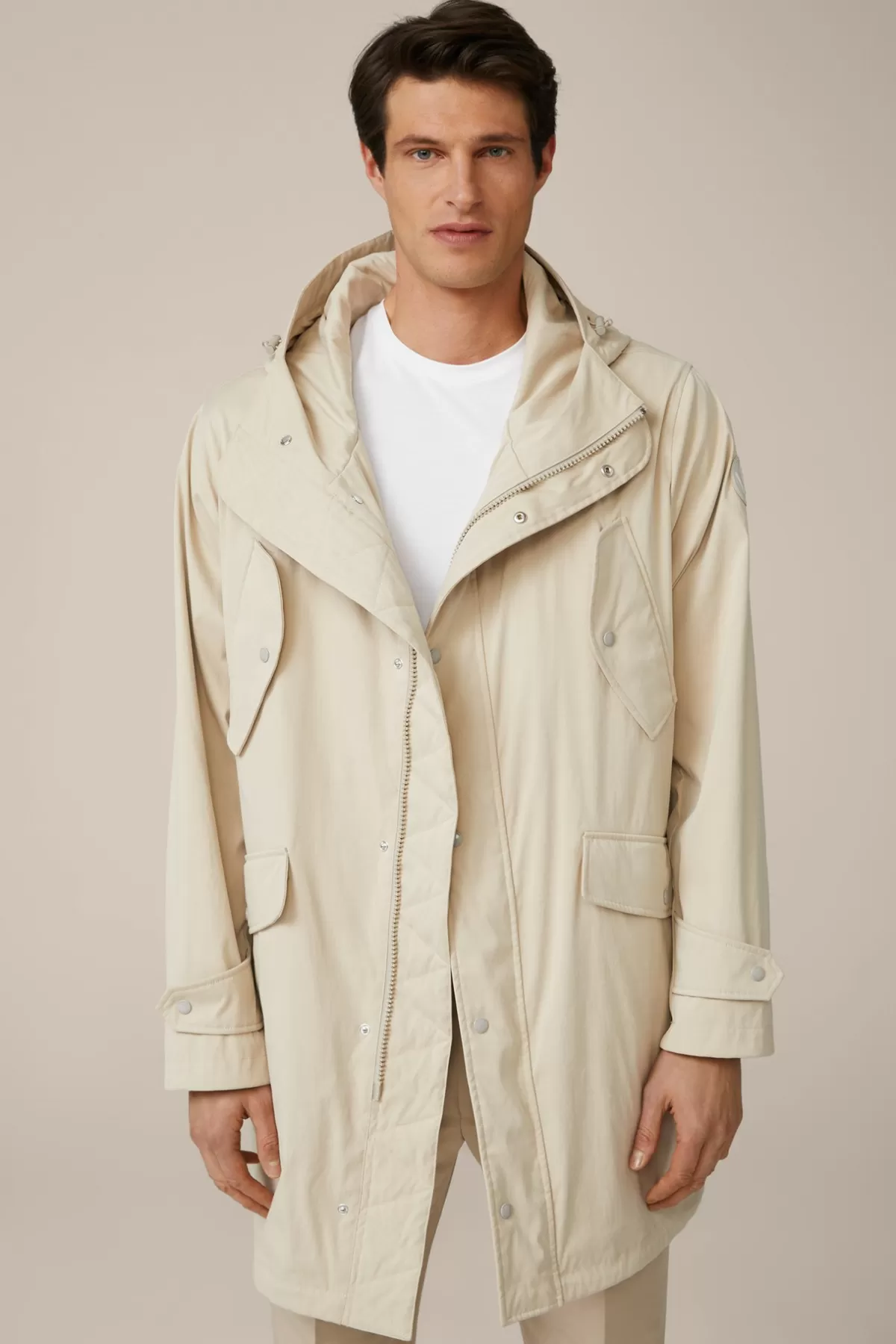New Nylon-Parka Bosa Mit Kapuze In Beige Herren Jacken & Mäntel