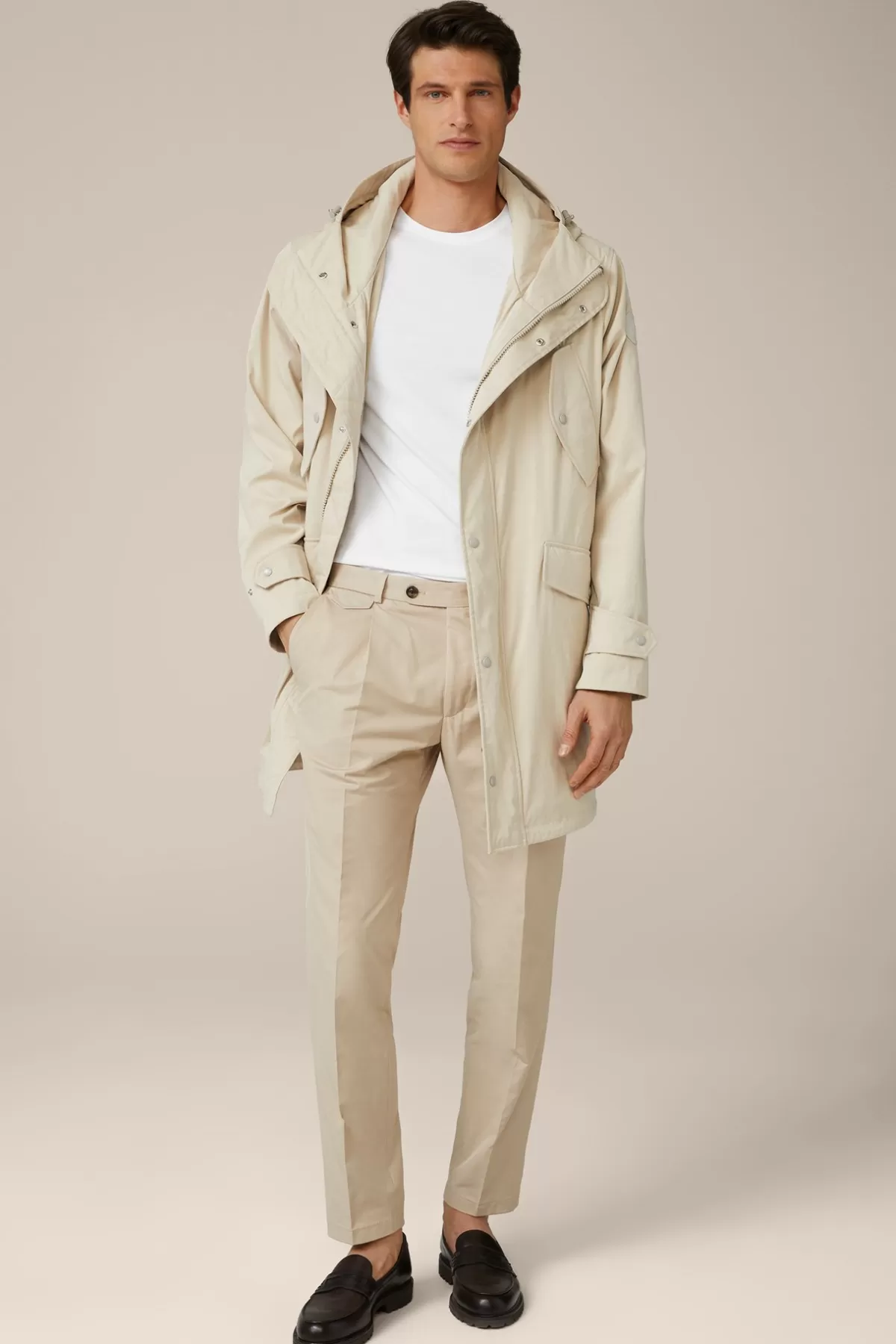 New Nylon-Parka Bosa Mit Kapuze In Beige Herren Jacken & Mäntel