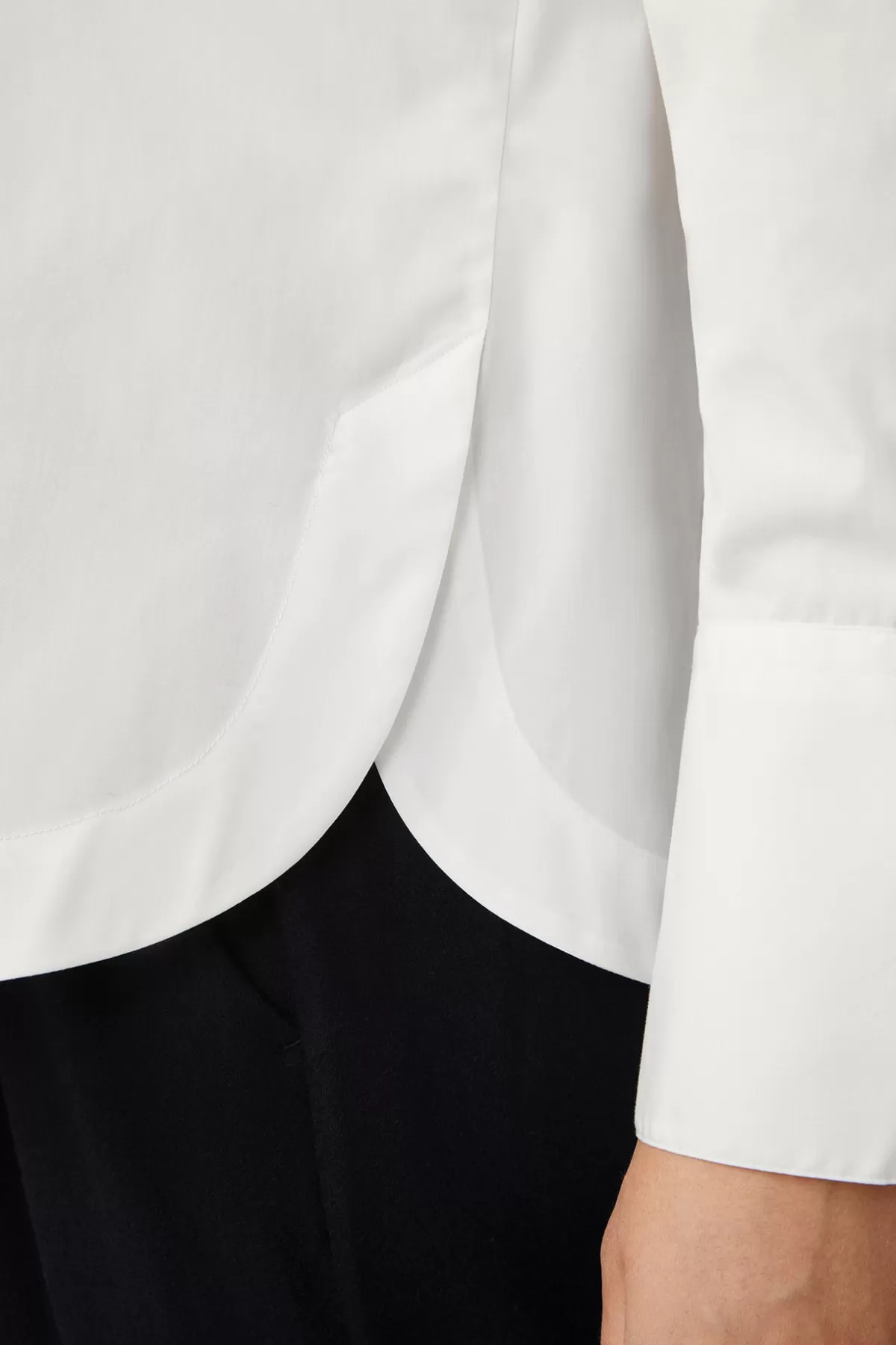 New Popeline-Baumwoll-Bluse Mit Stehkragen In Damen Blusen & Tops