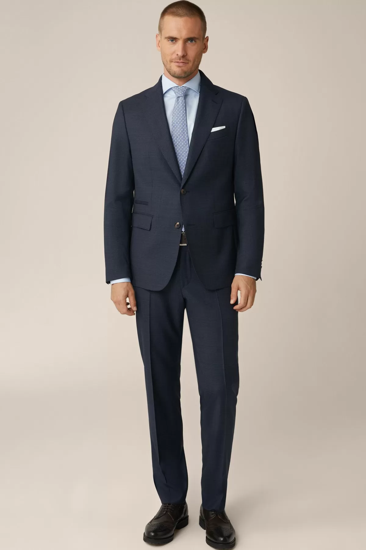 Shop Schurwoll-Anzug Sono Bene Mit Stretch In Gemustert Herren Anzuge
