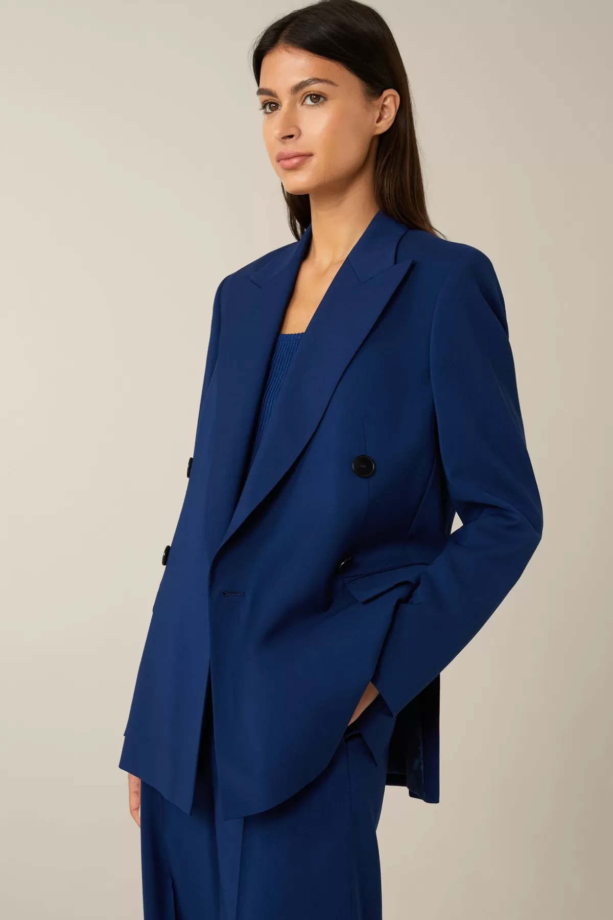 Sale Schurwoll-Doppelreiher-Blazer In Damen Blazer