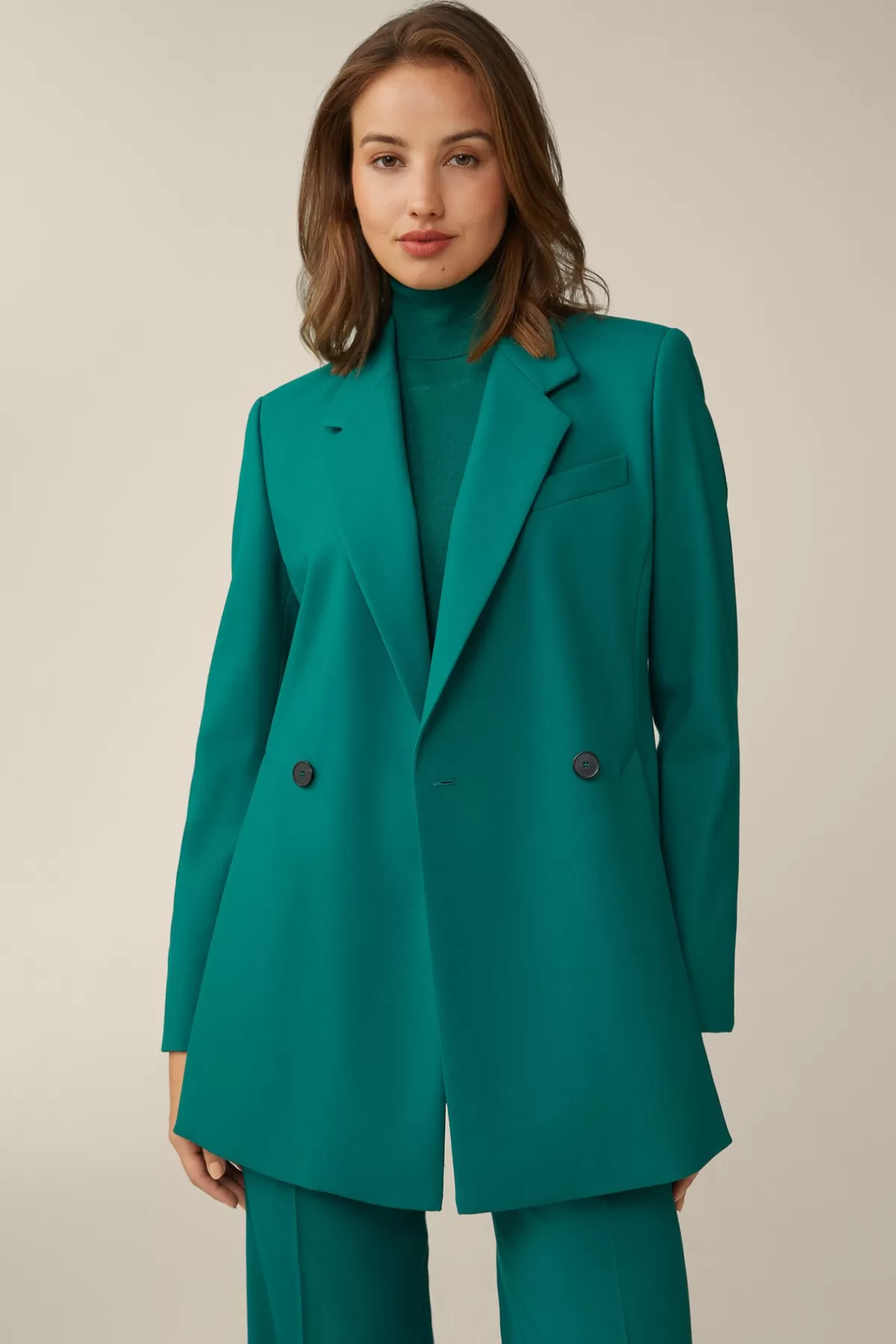Clearance Schurwoll-Doppelreiher-Blazer In Damen Blazer