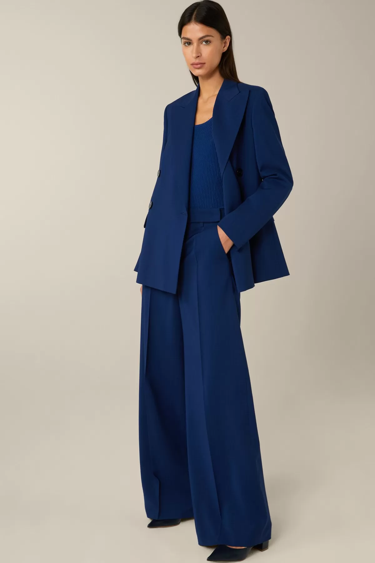 Sale Schurwoll-Doppelreiher-Blazer In Damen Blazer
