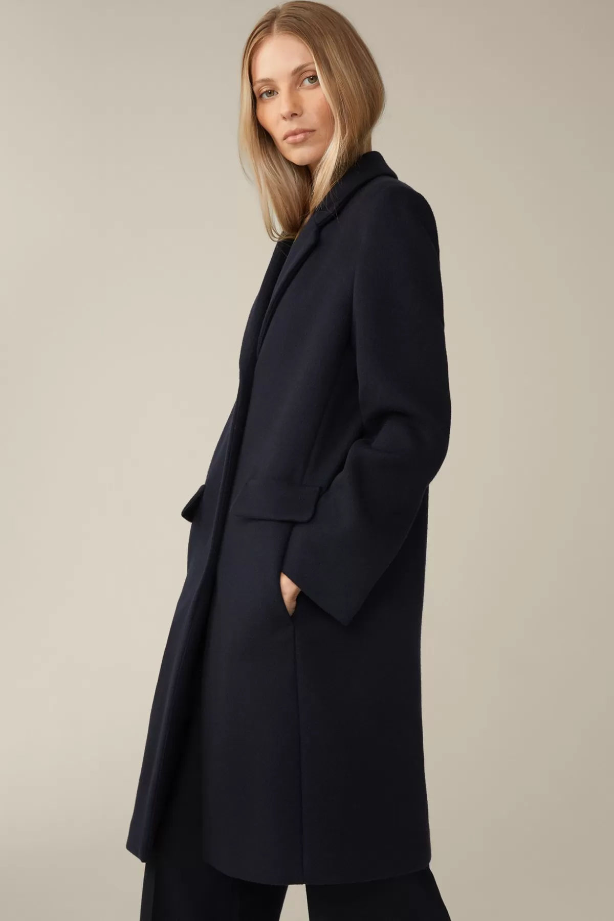 Online Schurwoll-Eggshape-Mantel Mit Cashmere In Damen Jacken & Mäntel