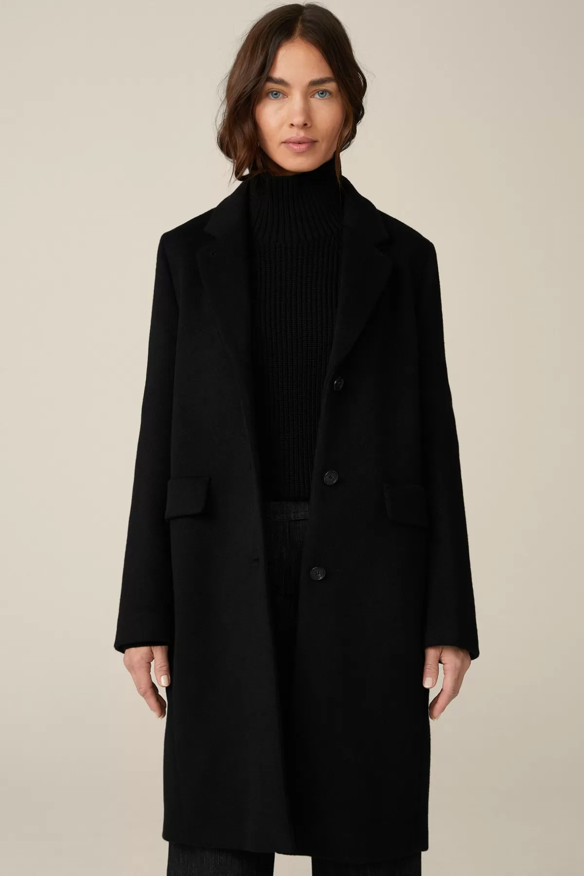 Best Schurwoll-Eggshape-Mantel Mit Cashmere In Damen Jacken & Mäntel